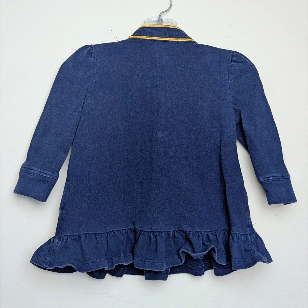 Ralph Lauren Polo Bedford Riding School Collared Ruffle Dress Size 18 Months